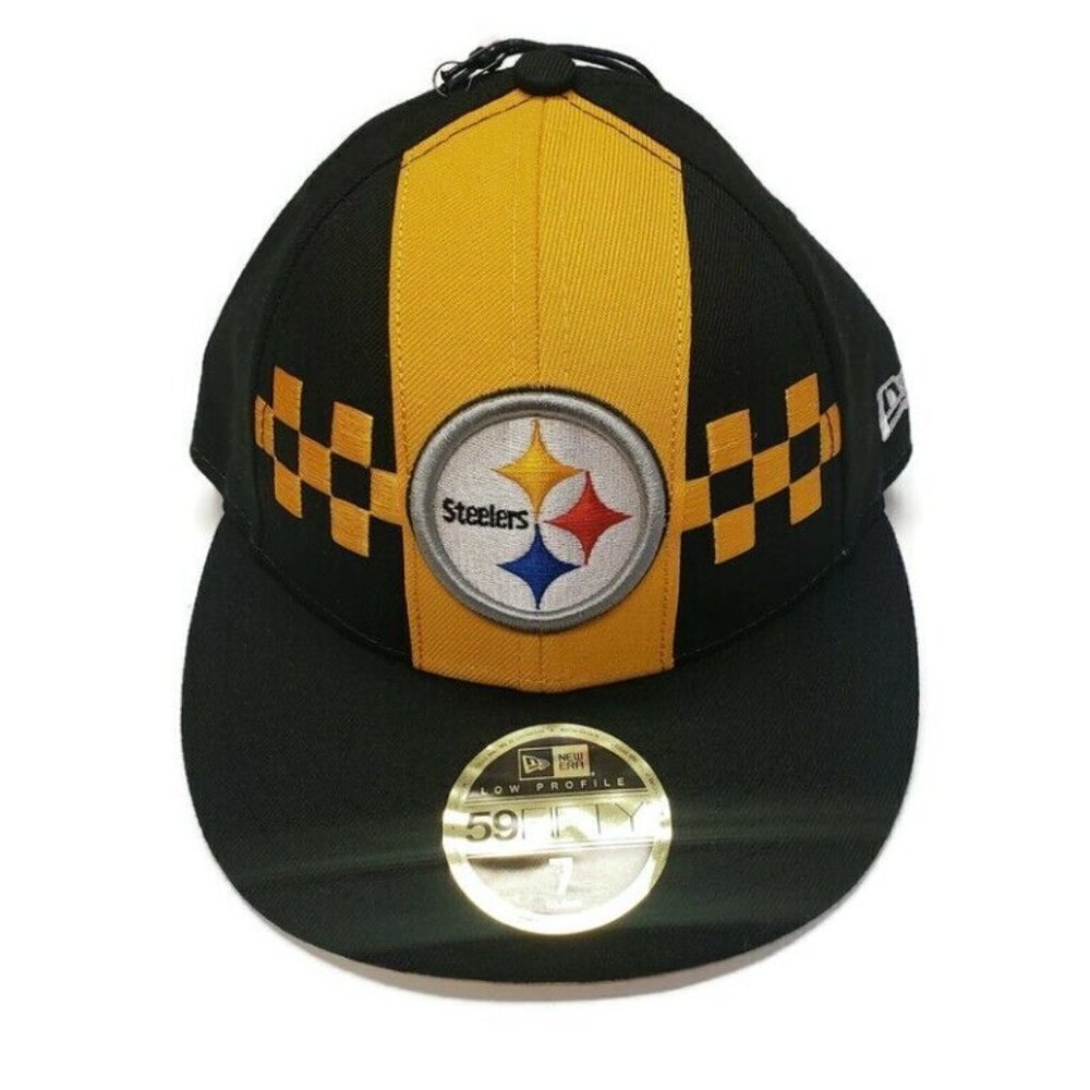 59Fifty New Era NFL Pittsburgh Steelers Fitted Hat Cap City Flag Headwear Size 7